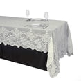 thumbnail image 4 of BalsaCircle 60" x 126" Ivory Rectangular Tablecloth Floral Lace Table Linens Events Party, 4 of 6