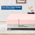 thumbnail image 4 of King Size Zipper Fitted Sheet Only – 100% Egyptian Cotton, 600 Thread Count, 22-Inch Extra Deep Pocket, Luxury Sateen Weave Bottom Sheet, Hotel Quality, ( 78" x 80" +22" , Pink Solid ), 4 of 6