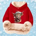 thumbnail image 2 of MAIHAN-Kids Highland Cow Sweatshirt- Soft Lined Christmas Sweatshirts with Highland Cow Print, Cozy Warm Kids Jacket Top for Winter Outdoor Play and Holiday Activities(G-Multicolor,5-6Years), 2 of 6