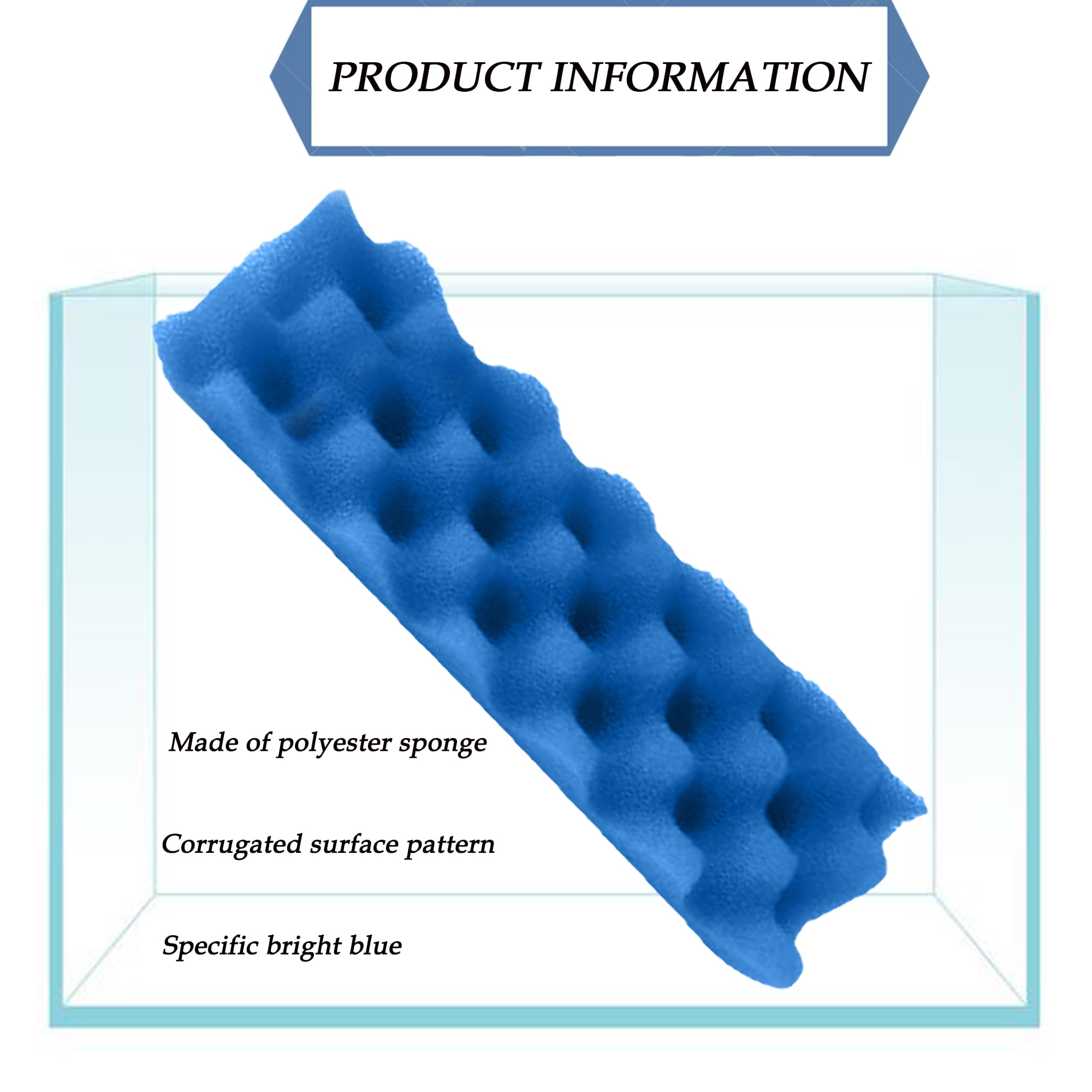 TropicAqua Blue Foam Filter Pads Replacement Compatible with Fluval 206, 207, 306, 307 Aquarium Bio Sponge (Pack of 12)