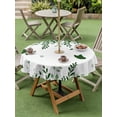thumbnail image 4 of Outdoor Tablecloth with Umbrella Hole for Patio/Picnic/Party/Camping, Green Spring Botanical Waterproof Table Cloth Round Cover Washable, Weeping Eucalyptus Butterfly (Dia 54"), 4 of 8