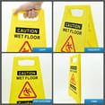 thumbnail image 5 of 2 Pack Caution Wet Floor Sign, 17.5" Height, 2lb Weight, Bright Yellow, Foldable Compliant Safety Signs for Restaurant, Bathroom, Office, 5 of 9