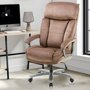 CLATINA Ergonomic Big and Tall Executive Office Chair with Upholstered Swivel 800lbs High Capacity Adjustable Height Thick Padding Headrest and Armrest for Home Office Beige