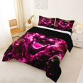 thumbnail image 2 of Castle Fairy Gothic Octopus Falme Skull King Size Comforter Sets 3pcs,Happy Halloween Comforters King Size,Magenta Blacks,1 Comforter and 2 Pillowcases,Black Reversible, 2 of 6