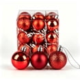 thumbnail image 3 of Aoznliie Christmas Ball Ornaments, 24 Pcs Classic Christmas Ornament Set for Xmas Tree, Shatterproof Lightweight Hanging Decor for Xmas Party, Red, 3 of 8