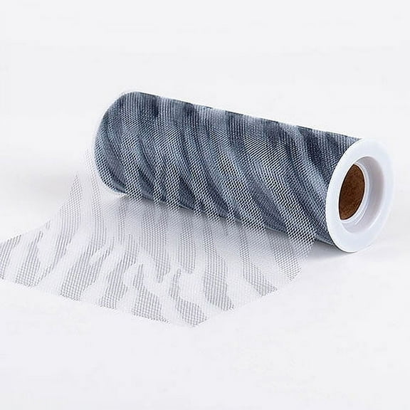 Silver 6 Inch Organza Animal Print ( W: 6 inch | L: 10 Yards )