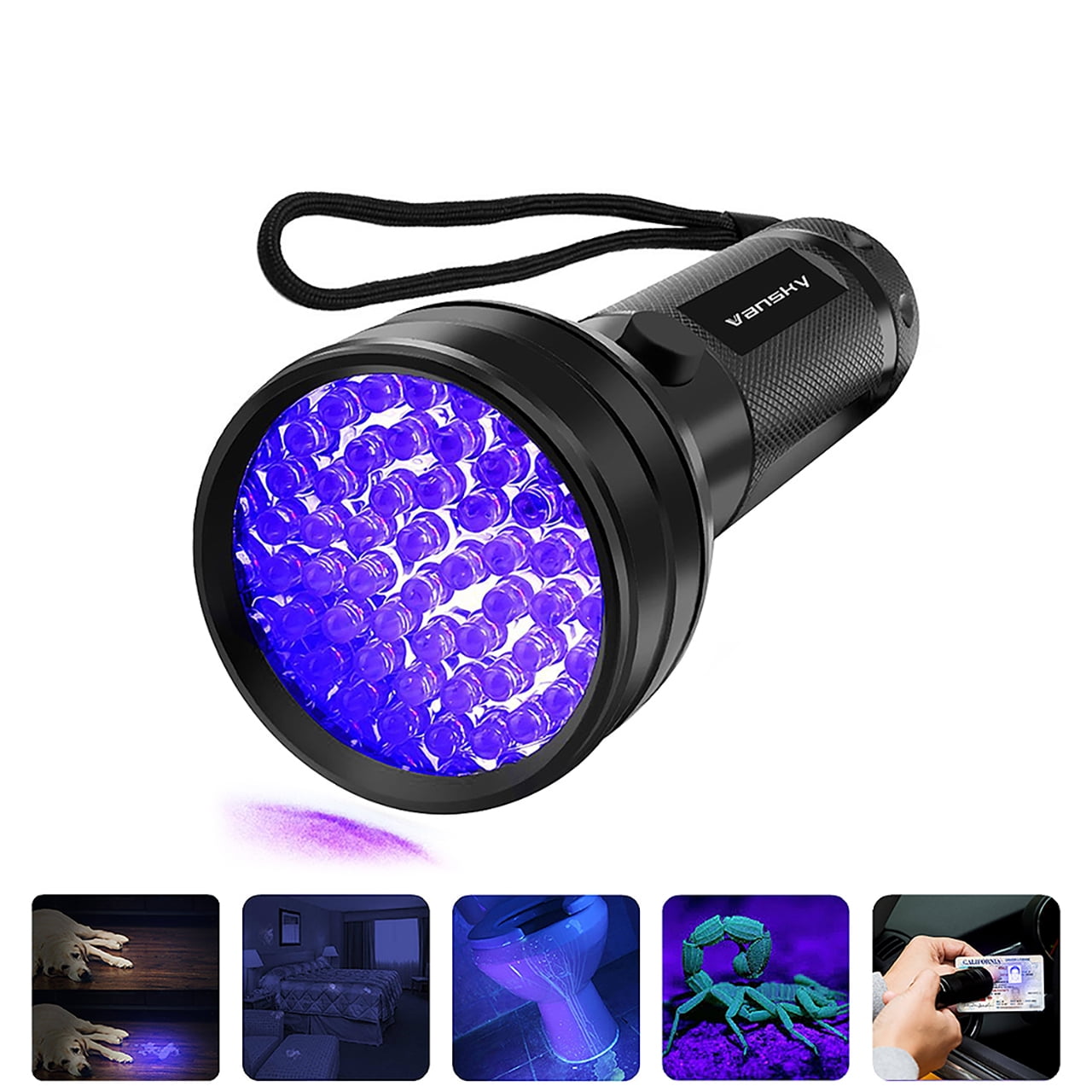 UV Flashlight  51 LEDs | Black Light | UV Light | Pet Urine Detector  | Detect Dog/Cat Urine/Dry Stains/Bed Bug