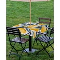 thumbnail image 4 of Fsddascl Summer Lemon Outdoor Tablecloth - 54x54 Inch Square Dining Table Cover, Spring Leaf Watercolor Pastoral Plant Waterproof Outdoor Table Cloth with Umbrella Hole & Zipper for Picnic/Patio, 4 of 7