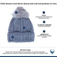 thumbnail image 4 of CTM  Knit Winter Beanie with Cuff and Synthetic Fur Pom (Women), 4 of 4