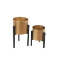 thumbnail image 1 of Privilege 74044 Gold & Black Finished Metal Planters - Set of 2, 1 of 1