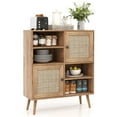 thumbnail image 1 of Costway Rattan Buffet Sideboard Accent Storage Cabinet Coffee Bar Cabinet Doors Cubbies, 1 of 10