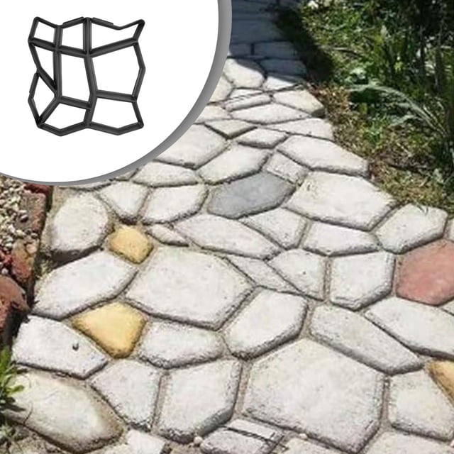 DIY Paving Plastic Ground Concrete ToolforParking Lot & Garden Path, Concrete Paver Walkway Mold, DIY Stepping Stone Mold, Garden Path Making Tool