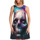 thumbnail image 1 of Easygdp Modern Abstract Colorful Skull B para Vestido Transpirable de Mujer, Vestido Suelto de Manga Corta con Pliegues y Bolsillos para el Verano, 1 of 7