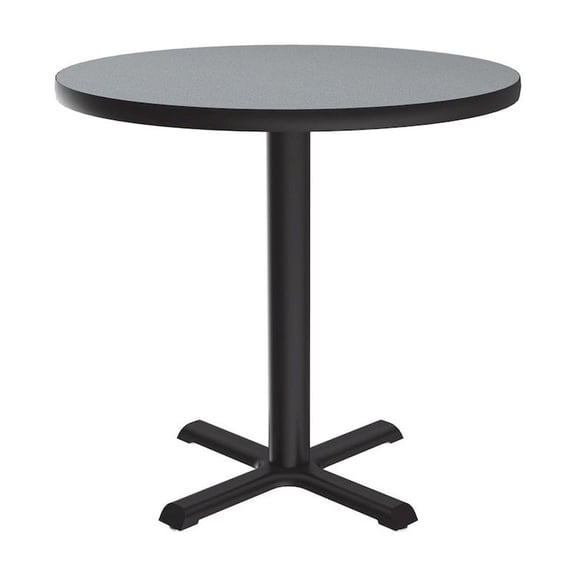 Correll 42" Round Commercial Wood top Cafe and Breakroom Table in Gray Granite