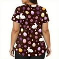 thumbnail image 4 of LTTVQM Easter Scrub Tops for Women 2026 Bunny Eggs Graphic Funny Short Sleeve Tops Loose Fit V Neck Trendy Shirts with Pockets Coffee 3XL, 4 of 5