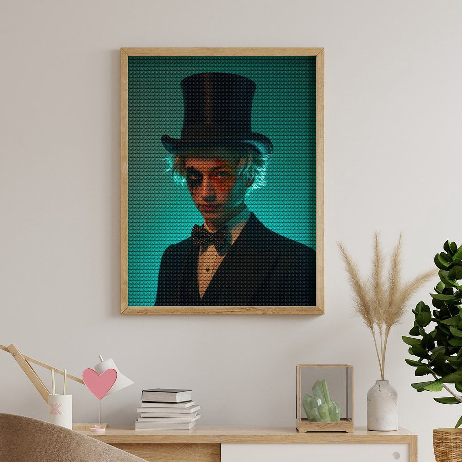 Diamond Art Kits for Adults, Top Hat Colorful Face Paint 5D Diamond Painting Kits for Adults Beginners, DIY Full Drill Diamond Painting, Gem Art and Crafts 12x16