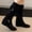 Black, variant on Fnooota Women's Knee High Boots, Non Slip Round Toe Casual PU Fall Winter Shoes Brown Size 6