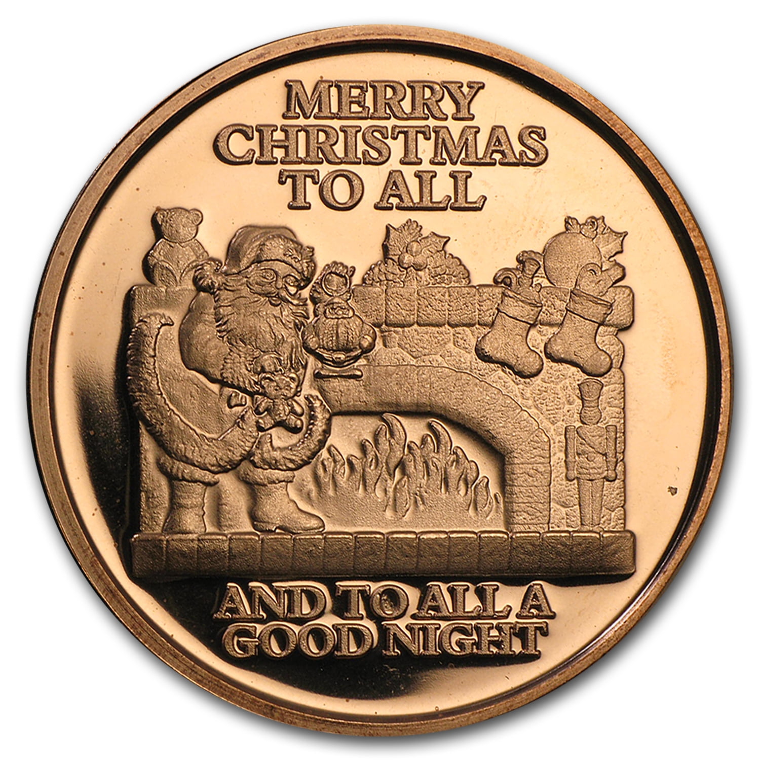 Copper Round   Christmas Coin     from  set #2 SNOWMAN   1 oz 