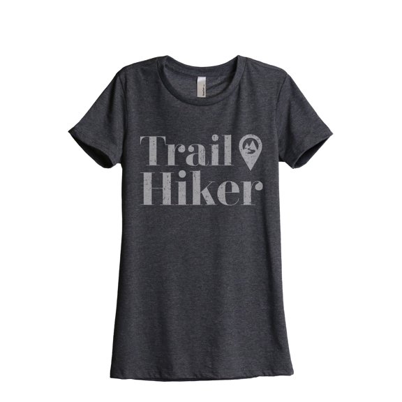 Trail Hiker Women's Fashion Relaxed T-Shirt Tee Charcoal Grey Small