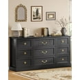 thumbnail image 4 of AOGLLATI Farmhouse 9 Drawers Dresser for Bedroom, 63" Wide Wood Rustic Chest of Drawers with Natural Texture, Vintage Design, Long Wide Storage Dresser for Bedroom, Black, 4 of 5