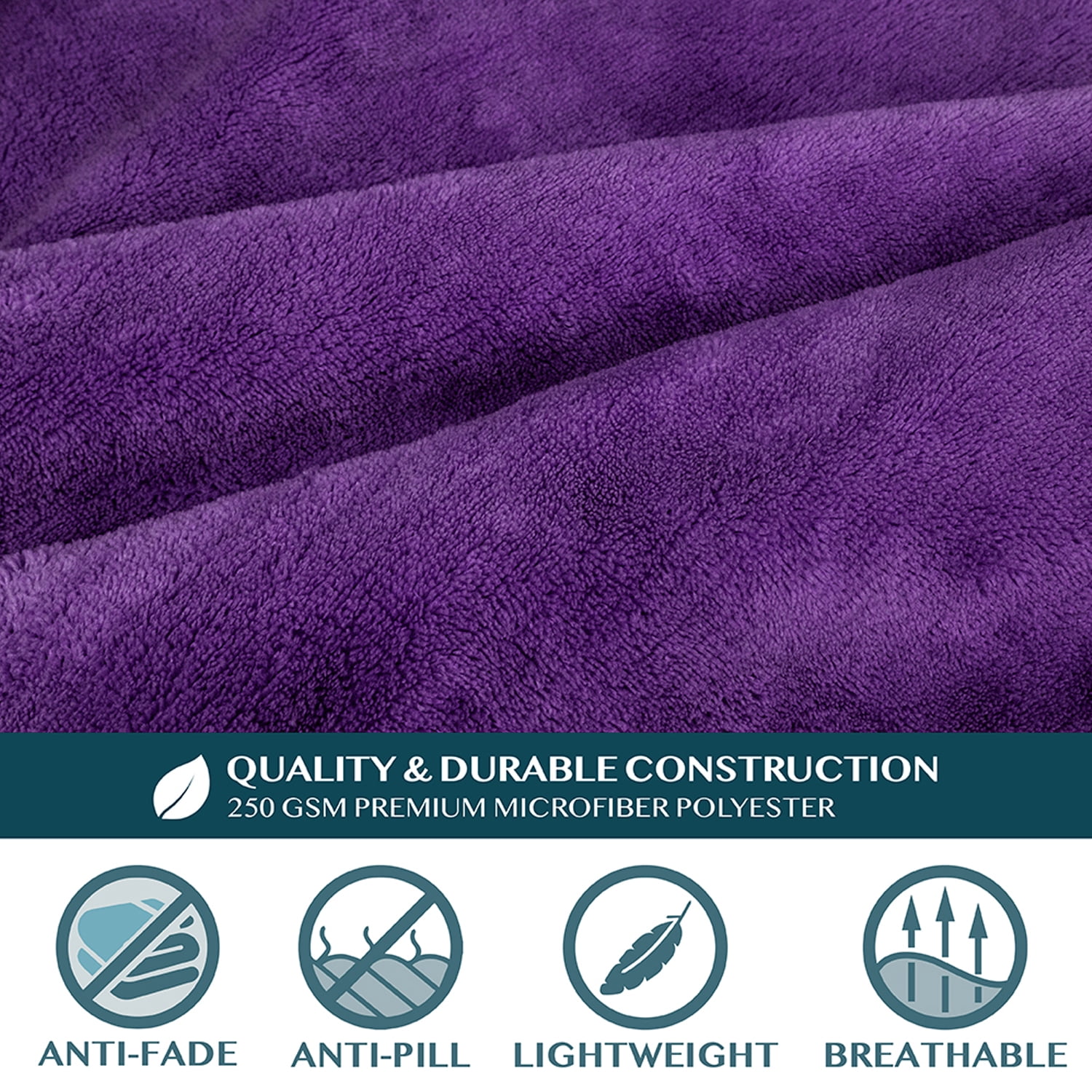 PAVILIA Wearable Blanket with Sleeves for Adult Women Men, Cozy Fleece Warm Wrap Throw Blanket with Arms, Pocket, Gifts for Christmas, Wife, Purple