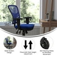 thumbnail image 6 of Flash Furniture Nicholas Mid-Back Blue Mesh Multifunction Executive Swivel Ergonomic Office Chair with Adjustable Arms and Transparent Roller Wheels, 6 of 9