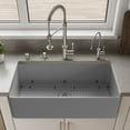 thumbnail image 3 of ALFI Brand Gray Matte Smooth Apron 36" x 18" Single Bowl Fireclay Farm Sink, 3 of 8