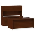 thumbnail image 5 of Lorell Prominence 2.0 Mahogany Laminate Left-Pedestal Bowfront Desk - 3-Drawer 1" Top, 72" x 42" x 29" - 3 x File Drawer(s), Box Drawer(s) - Single Pedestal on Left Side - Band Edge - Material: Partic, 5 of 7