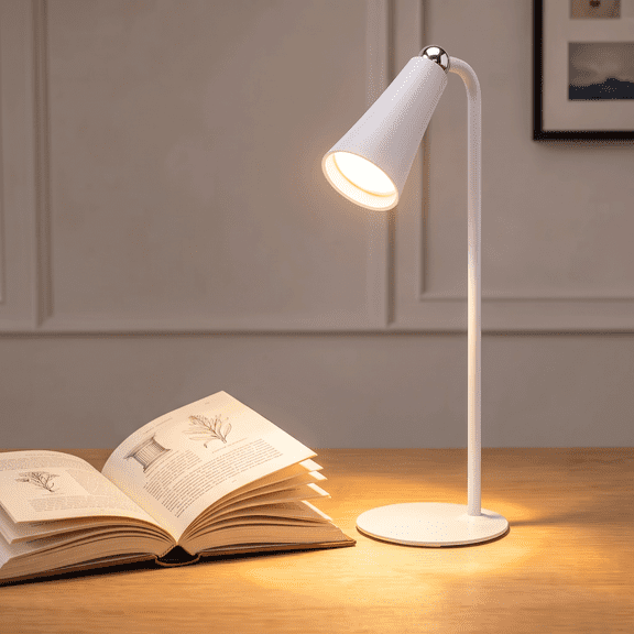 DAYBETTER 4-in-1 Magnetic Desk Lamp, Rechargeable Reading Lamp with Dimmable & 360° Rotation, Clip-on Wall Lamp Portable Flashlight for Study Work