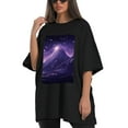 thumbnail image 4 of Plus Size Shirt for Women Black Tops for Women Short Sleeves Shirt for Women Mountain T Shirt Crewneck Shirt for Women XL, 4 of 5