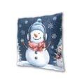 thumbnail image 3 of Happy Snowman Wearing Headphone Throw Pillow Covers Pillowcases 16 x 16 Inch Home Decor 2 Packs for Bedroom Sofa, 3 of 6