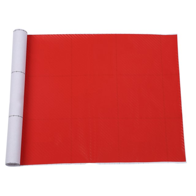 DIY 30x127 3D Carbon Fiber Decal Vinyl Film Wrap Roll Adhesive Car Sticker Sheet Red,1 x Sticker,Red