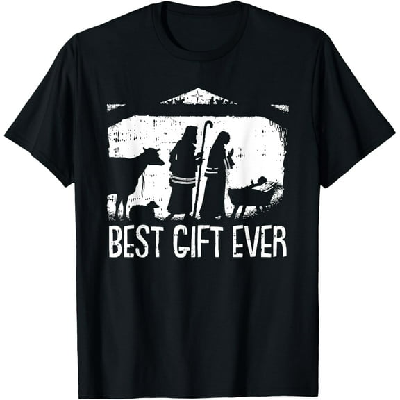 Best Ever Christmas Cool Jesus Nativity Scene Christian T-ShirtMen and women, Black T-shirt, size: Extra large