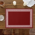 thumbnail image 2 of Red Geometric Placemats for Dinning Table Set of 6, Country Farm Traditional Chinese Tile Burlap Kitchen Place Mats Waterproof Cloth Table Mats, Indoor Outdoor Placemats Easy Clean Dinner Decor, 2 of 8