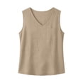 thumbnail image 5 of Turilly New Arrivals Womens V-Neck Sleeveless Top Fashion Ladies Solid Color Casual Tanks with Front Pocket, 5 of 6