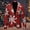 Red, variant on Men Christmas Snowflake Santa Printed Pocket Lapel Button Suit Jacket