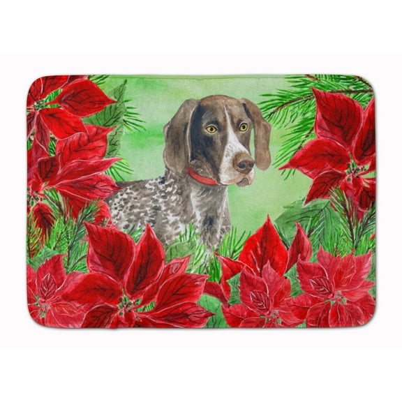 German Shorthaired Pointer Poinsettas Machine Washable Memory Foam Mat
