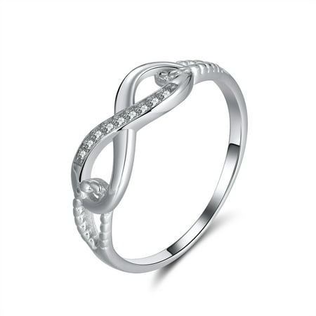Infinity Promise Ring Sterling Silver Cubic Zirconia Women Ginger Lyne