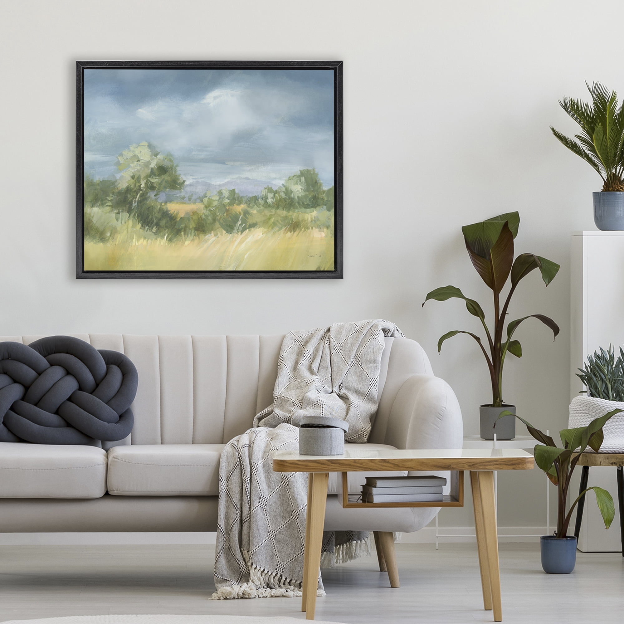 Stupell Industries Whispering Winds Countryside Black Framed Floater Canvas Wall Art, design by Danhui Nai