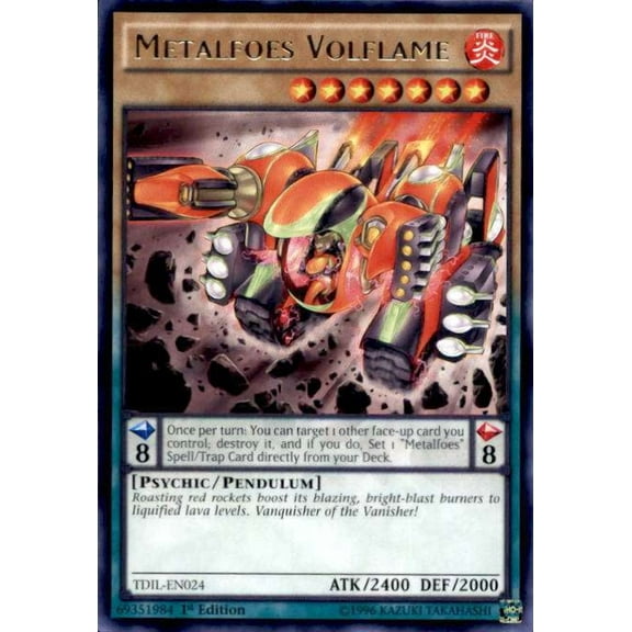 YuGiOh The Dark Illusion Rare Metalfoes Volflame TDIL-EN024