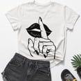 thumbnail image 4 of Womens Tops Funny Graphic Print Short Sleeve Crew Neck T-Shirt Tee White3 S, 4 of 6