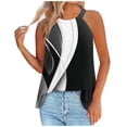thumbnail image 2 of ZyeKqe Women Sleeveless Tops Casual Summer Tops High Neck Top Trendy Tunic Flowy Camisole Pleated Vest, 2 of 4