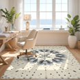 thumbnail image 3 of Design&I 6'x9' Ultra Soft Area Rug, Brushed Central Emblem Mediterranean Dot Motif Symmetrical Design None Fluffy Washable Non Shedding for Guest Room Bedroom Living Room, 3 of 7