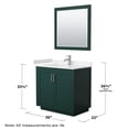 thumbnail image 6 of Wyndham Collection Miranda 36" Wood&Metal Single Bathroom Vanity in Green/Nickel, 6 of 7