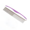 thumbnail image 4 of Pet Grooming Combs Stainles Steel Round Head Pet Flea Comb Single Row With Nonslip Grip (Purple), 4 of 9