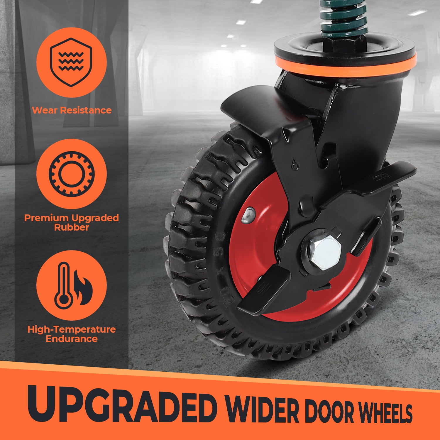 2 Pack 6inch Gate Casters Gate Wheel for Metal Tube Gate Wooden Fence Gate, 500lb Capacity