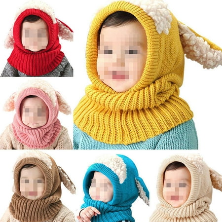 Scarf Winter New Baby Hat Wool Hat Winter Hat Hot Sale Beanie Hat Hooded Scarf Earflap Knit (Best Running Hat For Hot Weather)