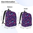 thumbnail image 3 of Naloa Bright Purple Butterflies Canvas Backpack for Men Women Rucksack Casual Travel Daypack College Tote Satchel Bookbag for Teens-Small, 3 of 7
