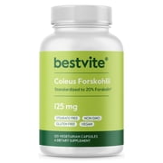 Coleus Forskohlii 125 mg - 20% Forskolin (120 Vegetarian Capsules) - Made with Forslean the only Forskolin ingredient backed by Clinical Studies.
