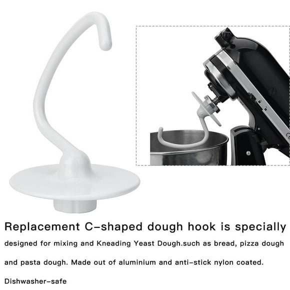 Xingzhi K45DH C-shaped Bread Dough Hook Replacement for Kitchen-Aid K45 K45SS KSM90 4.5 QT Stand Mixer